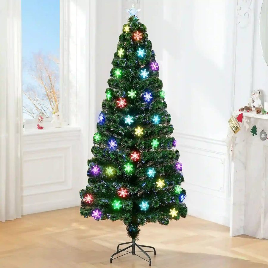 OasisCraft Pre-Lit Fiber Optic Christmas Tree - 6.5FT