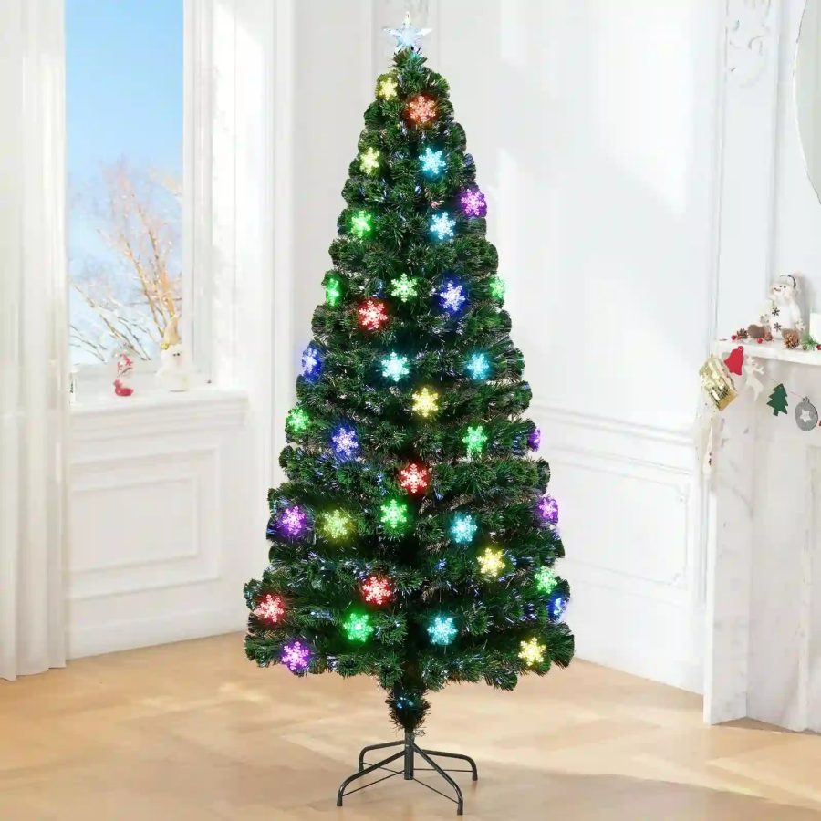 OasisCraft Pre-Lit Fiber Optic Christmas Tree - 7.5FT