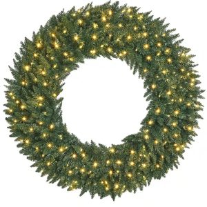 OasisCraft Pre-Lit Fir Christmas Wreath - 48"