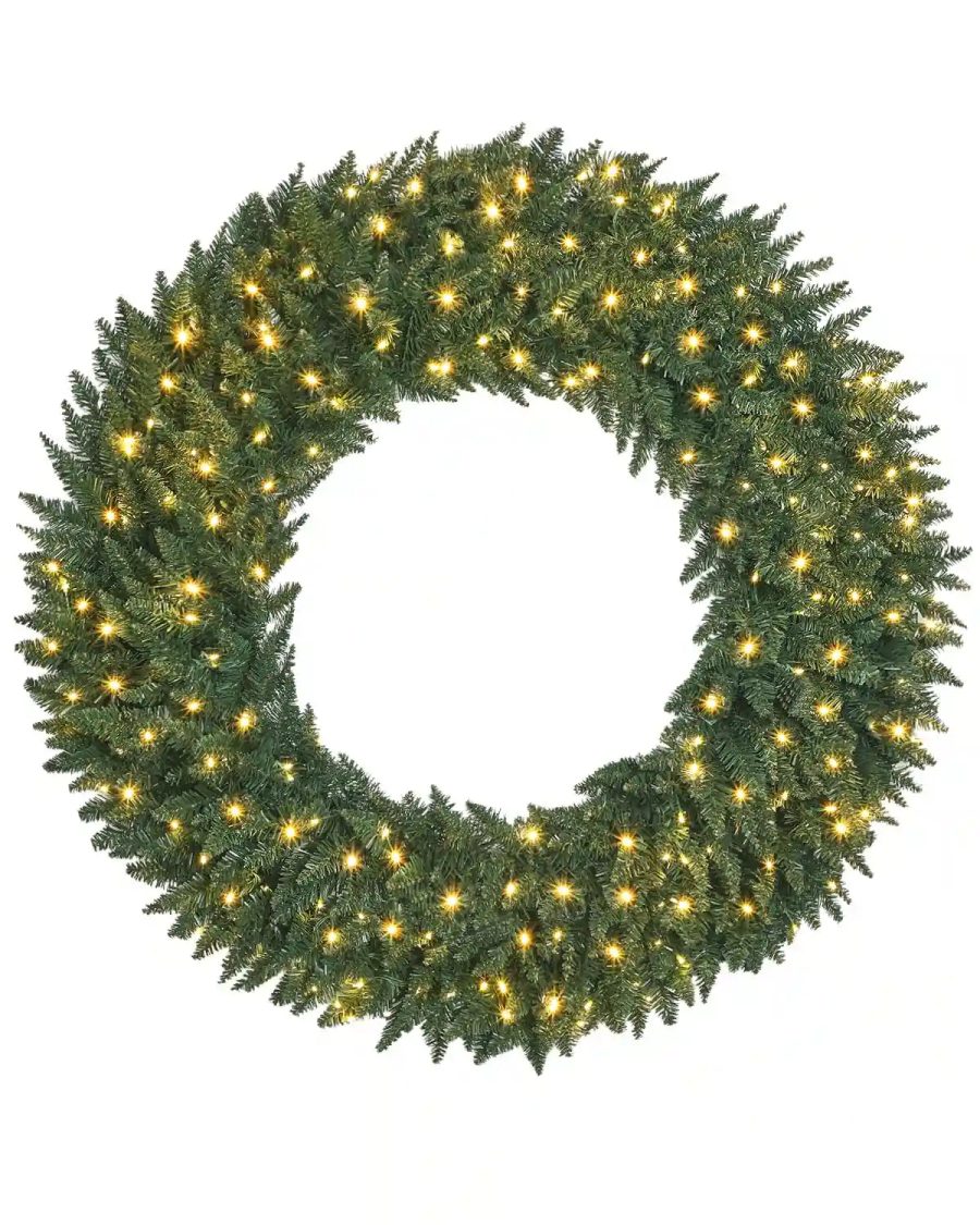 OasisCraft Pre-Lit Fir Christmas Wreath - 48"