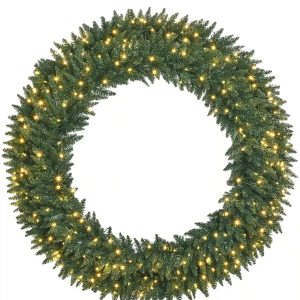 OasisCraft Pre-Lit Fir Christmas Wreath - 60"