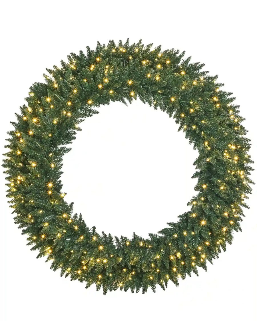 OasisCraft Pre-Lit Fir Christmas Wreath - 60"