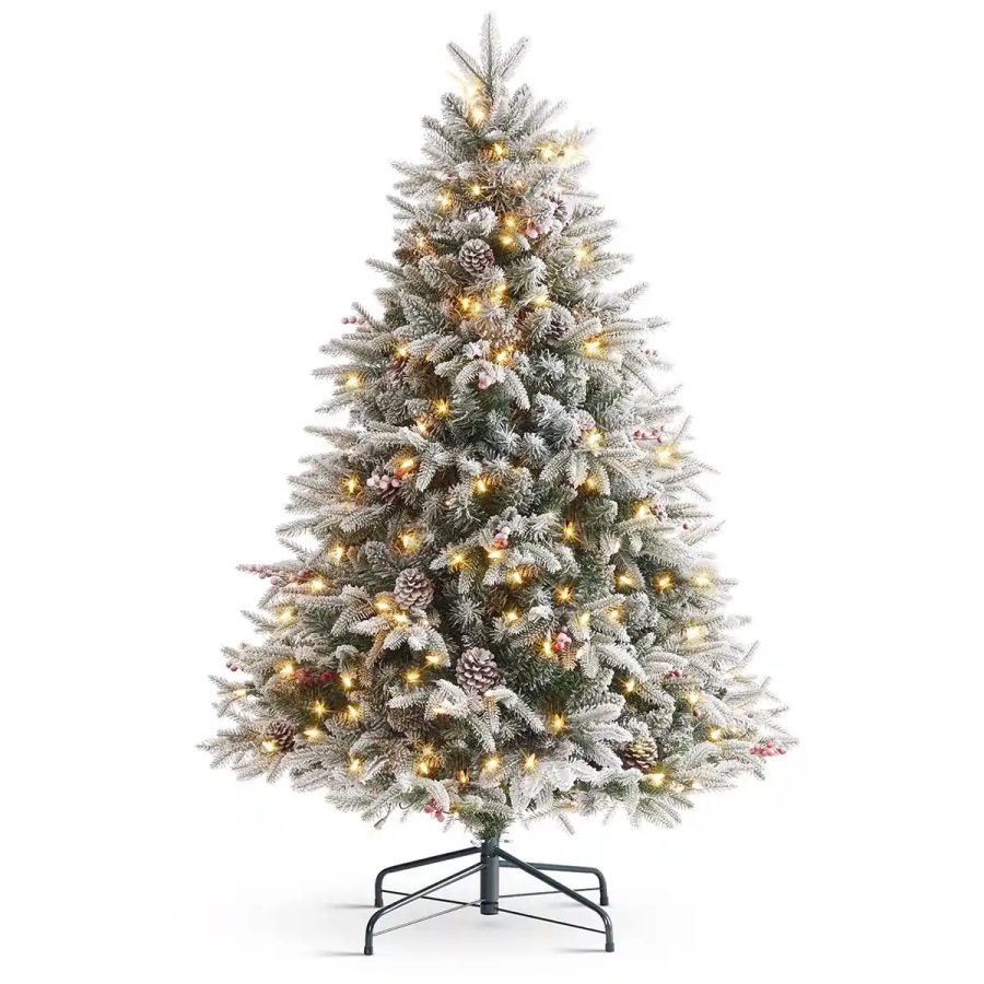 OasisCraft Snow Flocked Pre-lit Christmas Tree - 4.5FT