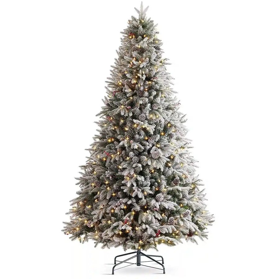 OasisCraft Snow Flocked Pre-lit Christmas Tree - 6.5FT