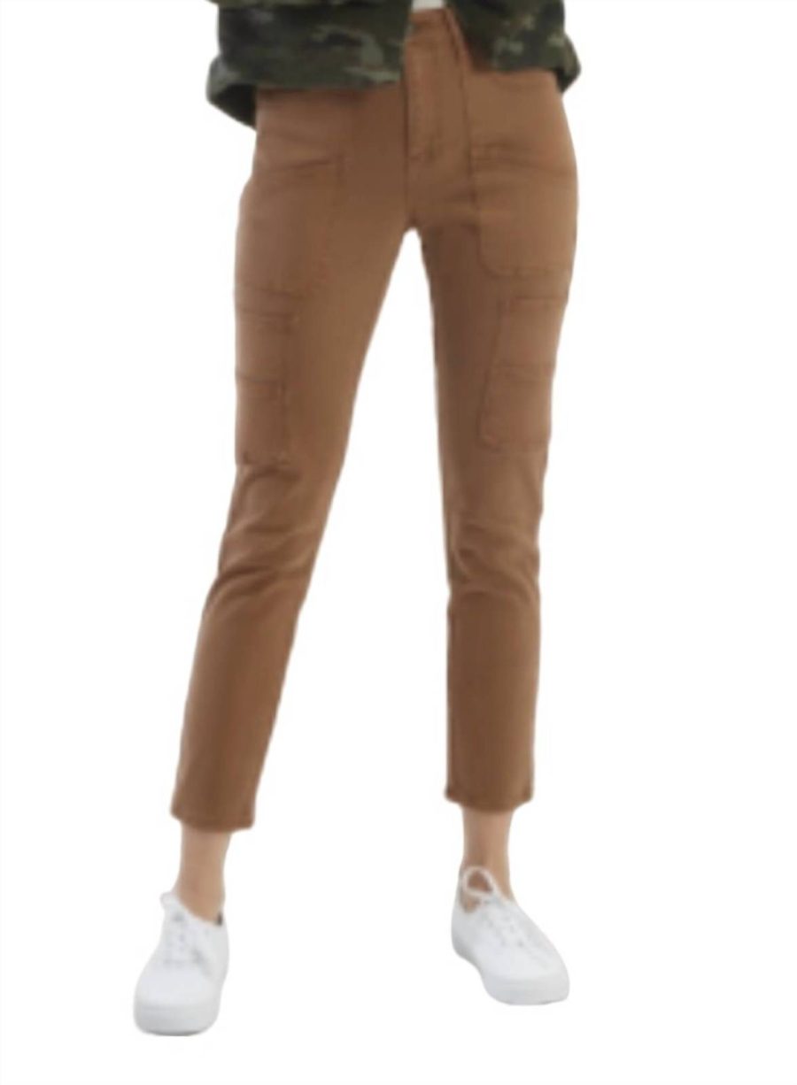 Oat New York mid-rise carpenter skinny ankle pant in TOFFEE