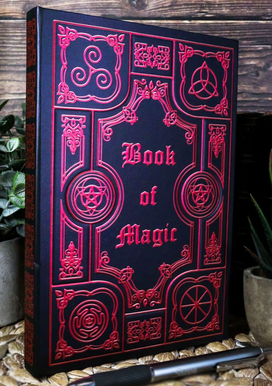 Occultic Sacred Symbols Gothic Book Of Magic Embossed Blank Page Journal Book