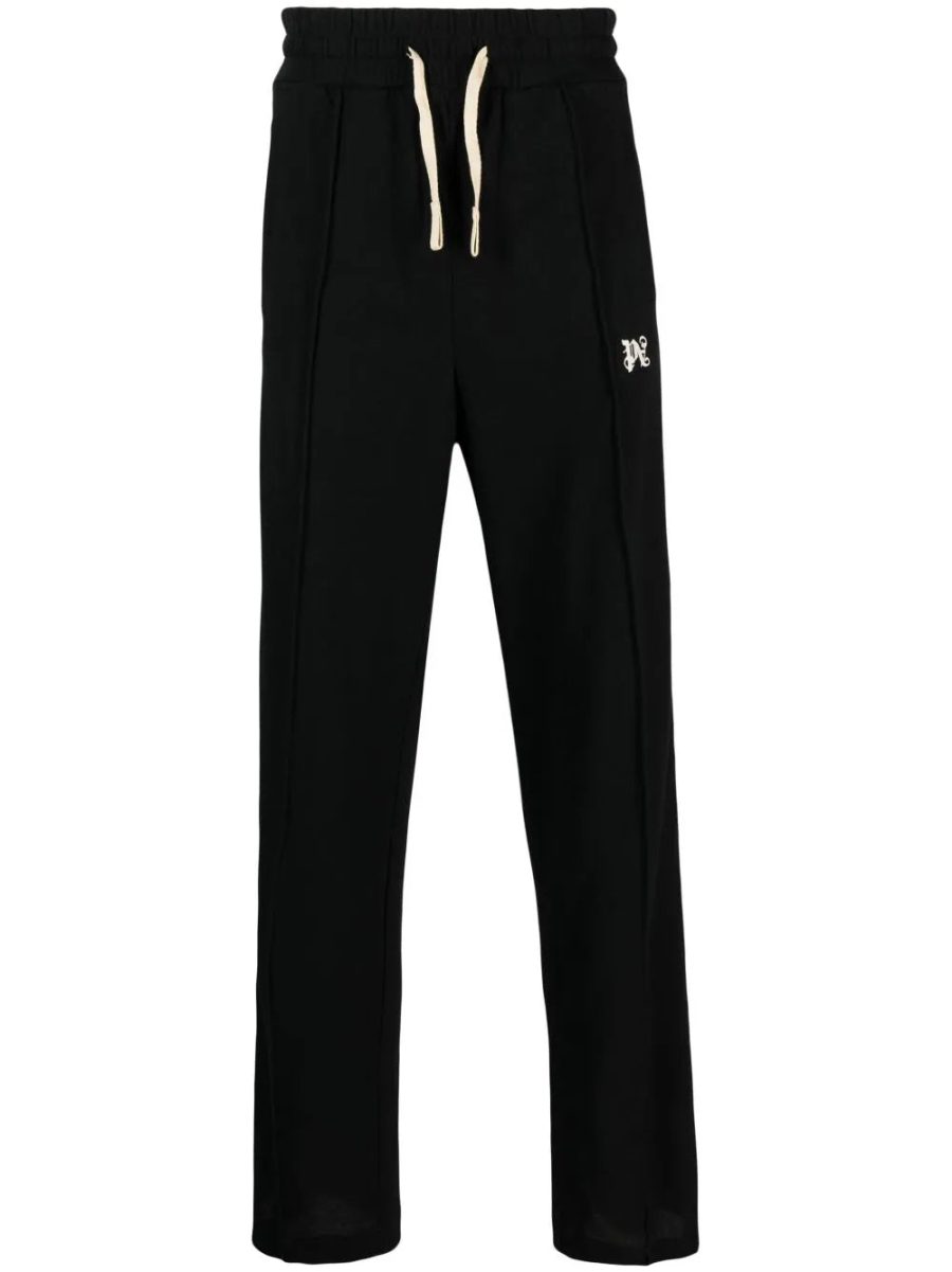 PALM ANGELS PA Monogram Piquet Track Pants Black