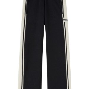 PALM ANGELS WOMEN Racing Knit Track Pants Black/Butter