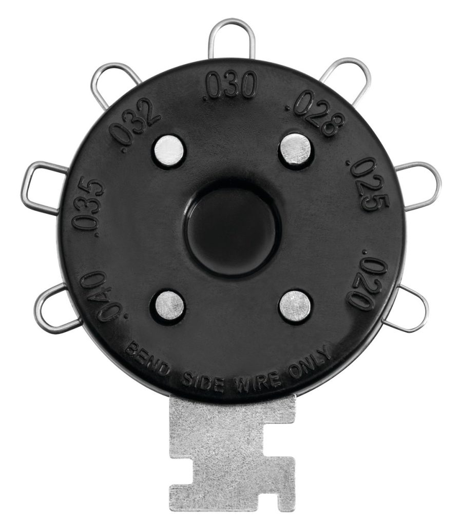 PERFORM TOOL W162C SPARK PLUG GAUGE, 7 Round Wire Blade; 0.02 To 0.4 Inch/ 0.5 To 1 Millimeter Gap Range; With Electrode Tool