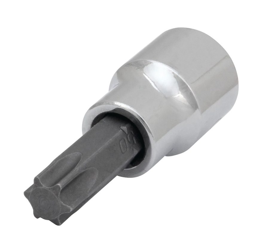 PERFORM TOOL W38850 STAR BIT SOCKET T50, Use With 3/8 Inch Drive Socket; 6 Point; T50; Polished; Alloy Steel Bit With Chrome Vanadium Steel Socket; Single