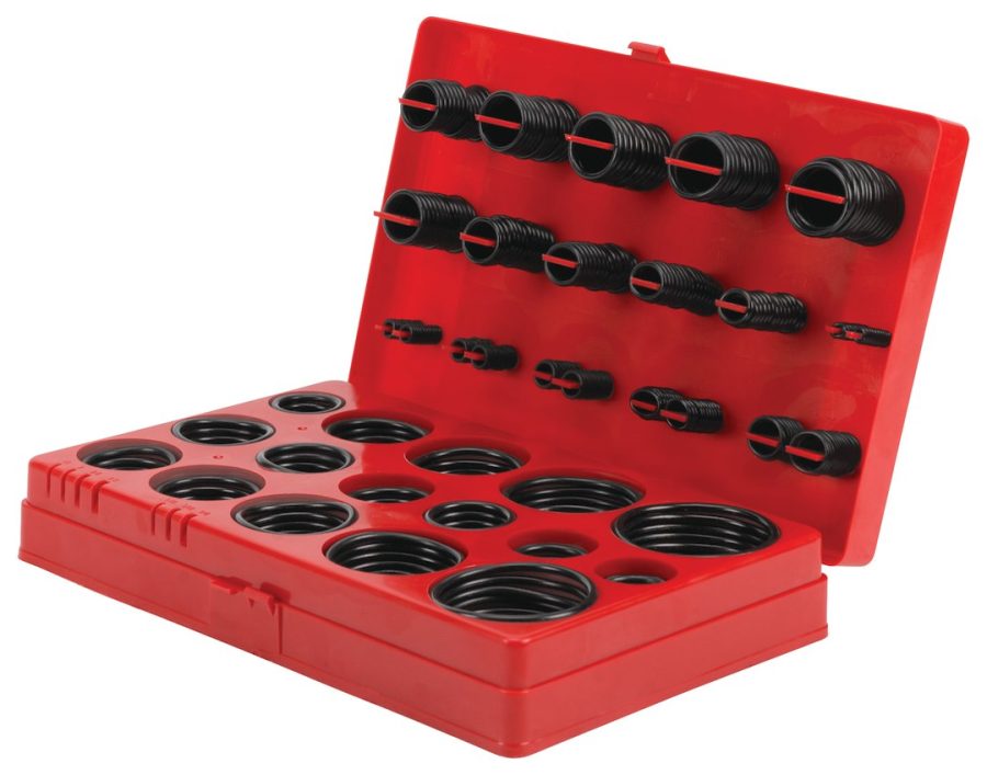 PERFORM TOOL W5202 HDWR KIT-O-RINGS, Nitrile Butadiene Rubber; With 1/16 Inch Section - 1/4 Inch Outside Diameter To 1/8 Inch Section - 2-1/4 Inch Outside Diameter O-Rings And Plastic Storage Case; Total Of 407 Pieces