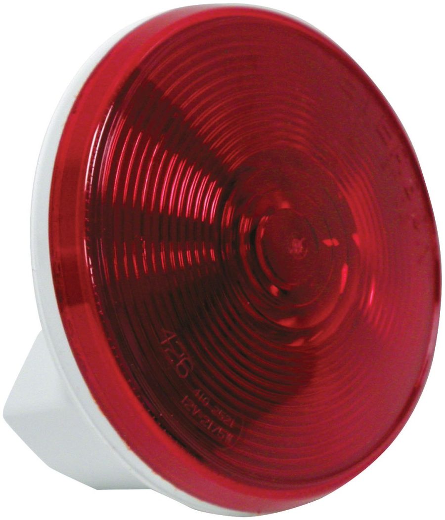 PETERSON V426R PKG STOP-TURN-TAIL LIGHT, Stop/ Turn/ Tail Light; Incandescent Bulb; Round; Red Lens; 4-1/4 Inch; Non-Submersible