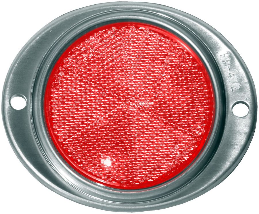 PETERSON V472R 3FT ALUM OVAL REFLECTOR RE, Red Lens; 3 Inch Round; Aluminum Housing; Mounts With 2 Screws