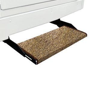 PREST-O-FIT 2-0071 Wraparound + Plus RV Step Rug Brown 20 In. Wide