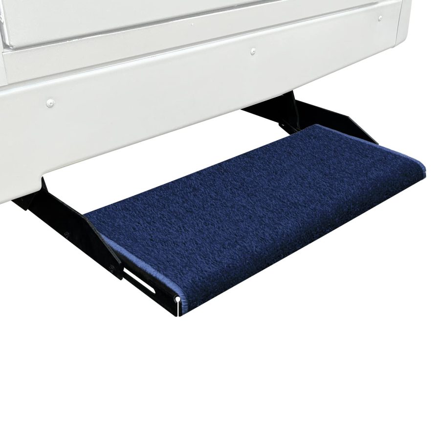 PREST-O-FIT 2-1071 Wraparound + Plus RV Step Rug Imperial Blue 20 In. Wide