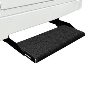 PREST-O-FIT 2-1072 Wraparound + Plus RV Step Rug Black 20 In. Wide