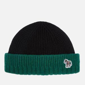 PS Paul Smith Zebra Rib-Knit Wool Beanie