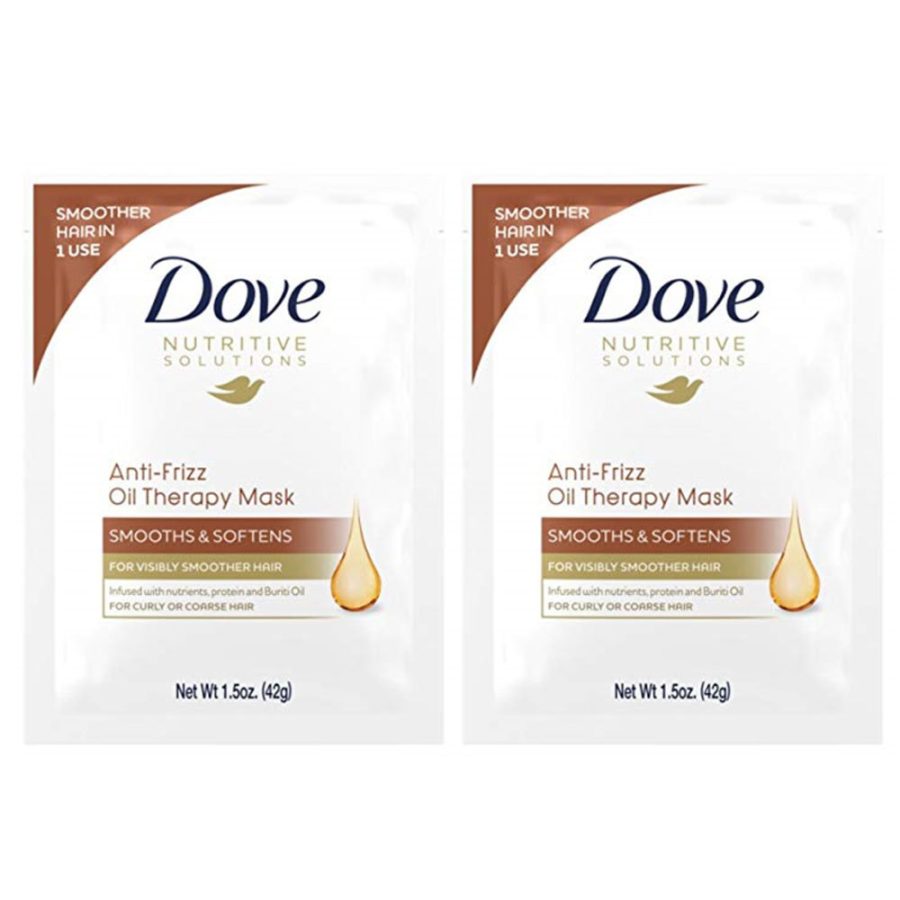 Pack of (2) New Dove Anti-Frizz Oil Smooth Hair Mask, 1.5 oz