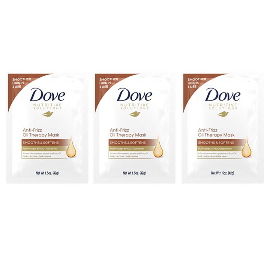 Pack of (3) New Dove Anti-Frizz Oil Smooth Hair Mask, 1.5 oz