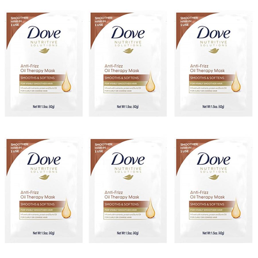 Pack of (6) New Dove Anti-Frizz Oil Smooth Hair Mask, 1.5 oz