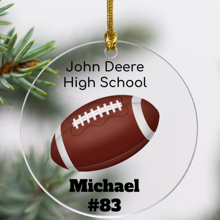 Personalized Football Ornament - Acrylic