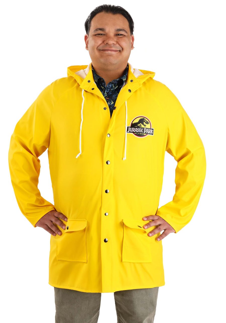 Plus Size Jurassic Park Yellow Raincoat Costume for Adults