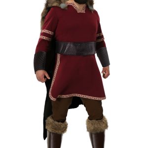 Plus Size Men's Burgundy Viking Costume