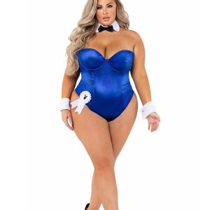 Plus Size Playboy Women's Royal Blue Bunny Costume