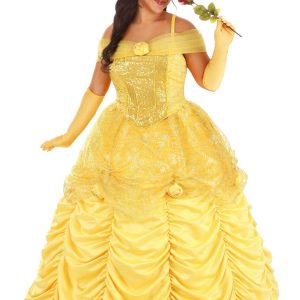 Plus Size Premium Disney Belle Costume Dress for Women