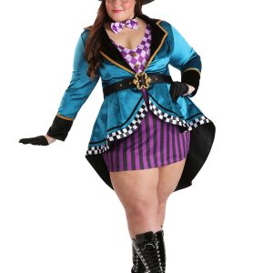 Plus Size Purple Panache Mad Hatter Costume for Women