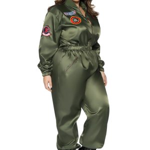 Plus Size Top Gun Adult's Flight Suit Costume