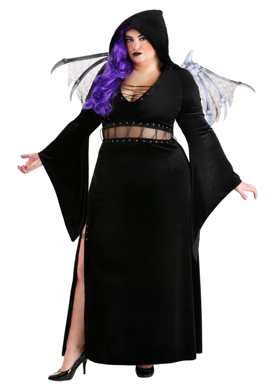 Plus Size Winged Reaper Costume for Women