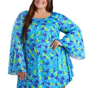 Plus Size Women's 70s Wild Flower Dress Costume