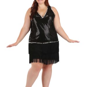 Plus Size Women's Onyx Flapper Costume