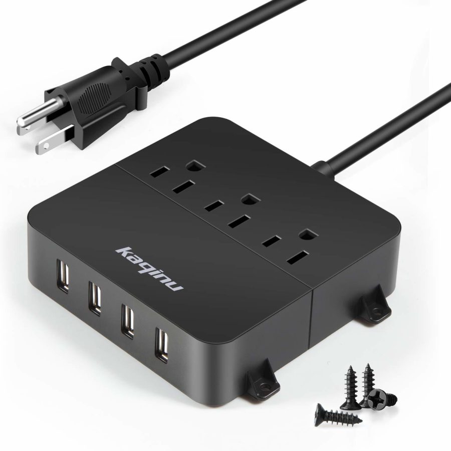 Power Strip With Usb - Wall Mountable Power Strip With 4 Usb Ports & 3 Outlets W