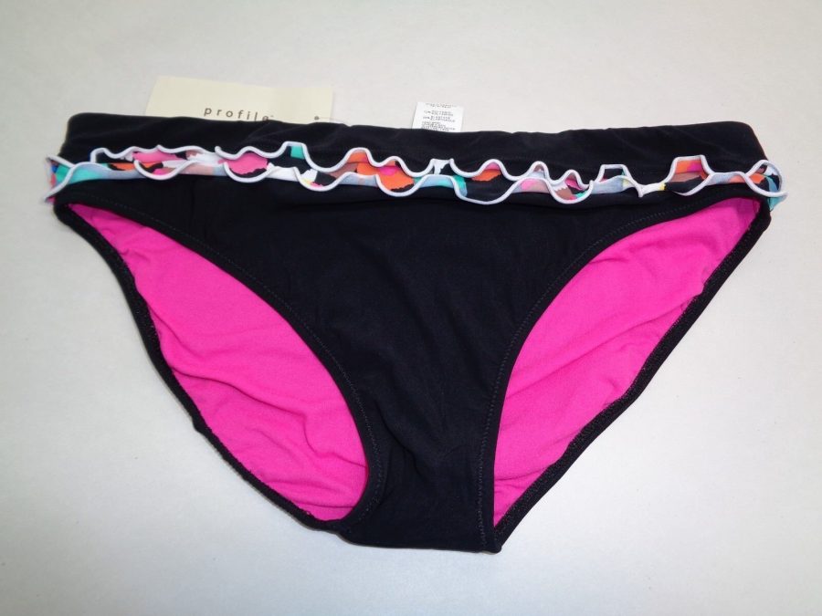 Profile by Gottex Size 14 FIESTA FOLD OVER Black Multi New Womens Bikini Bottoms