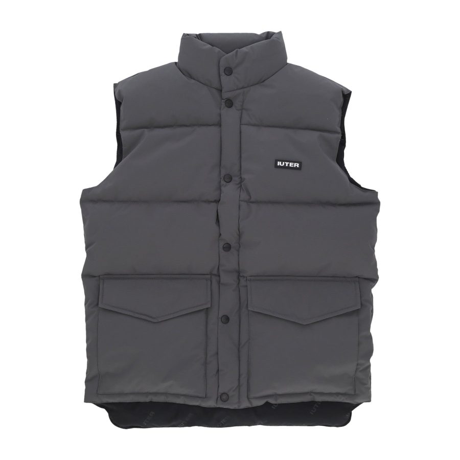 Puff Vest Men's Sleeveless Down Jacket Dark Grey