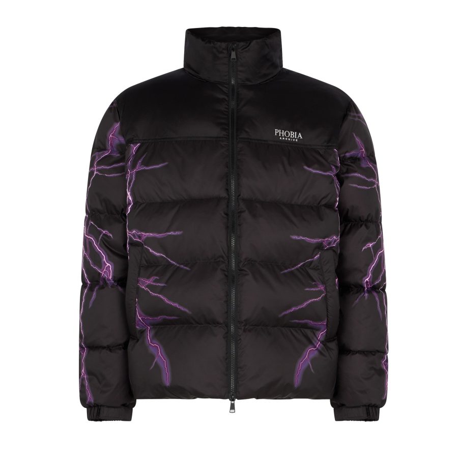 Puffy Jacket Men's Down Jacket Black/purple