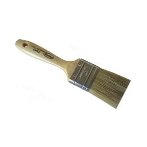 REDTREE 12053 ONYX PAINT BRUSH (WHITE BRISTLE - F, 3 Inch Flat Brush; 11/16 Inch Thickness; White China Bristle; Varnished/ Beavertail Wood Handle; Single; Reusable; 3 Inch Length Chisel Edge Trim; For Use With Varnishes/ Enamels/ Urethanes