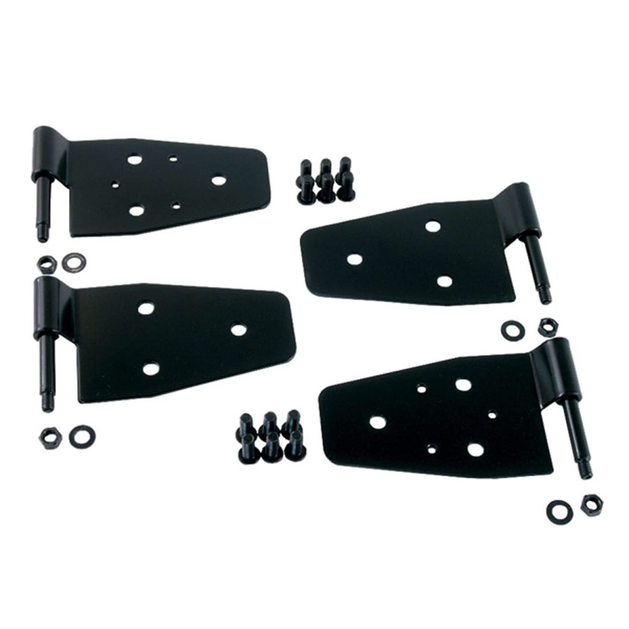 RUGGED RIDGE 11202.01 Door Hinge Kit | Black, Steel, 4 Piece Set Fits 1987-1995 Jeep Wrangler YJ; 1997-2006 Jeep Wrangler TJ; 2004-2006 Jeep Wrangler LJ