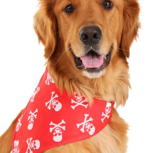 Red Skulls and Bones Bandana Pet Costume