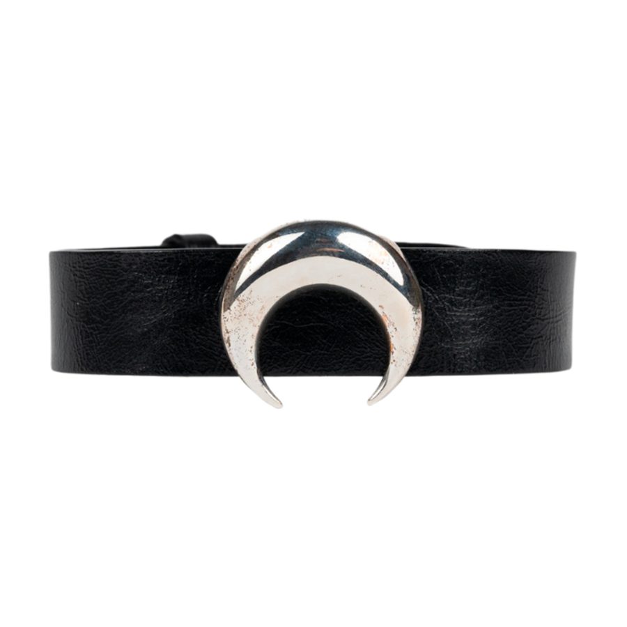 Regenerated Tin Moon choker in black and silver