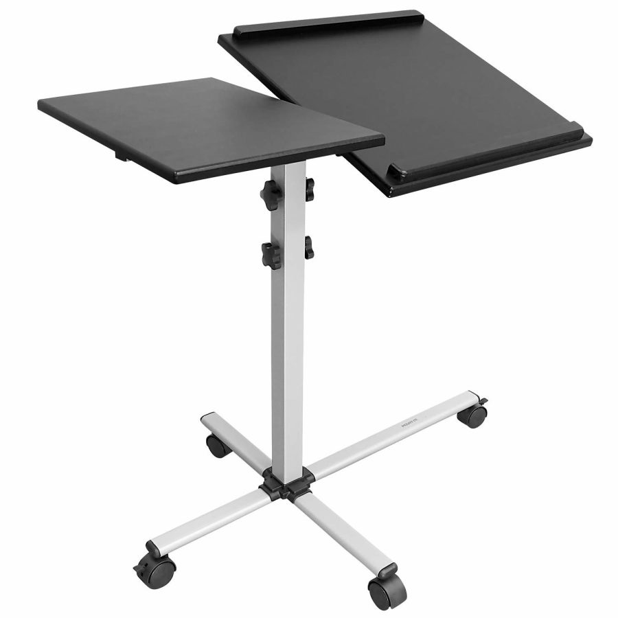 Rolling Laptop Tray And Projector Cart, Height Adjustable Presentation Cart With