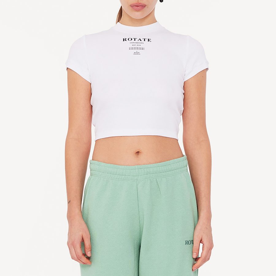 Rotate Sunday Cropped Cotton-Blend Jersey T-Shirt - XL