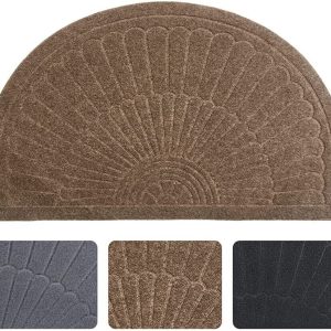 Rubber Doormat Indoor Outdoor Half Round Front Door Mat Non Slip Backing Floor M