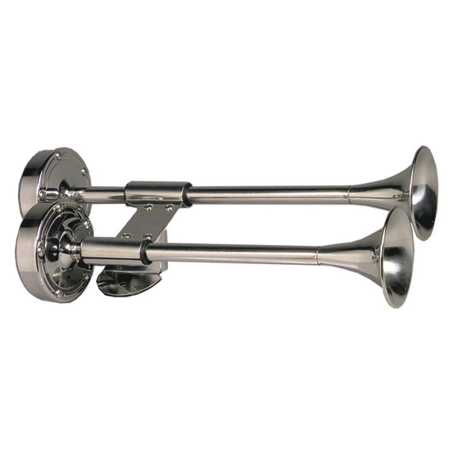 SCHMITT & ONGARO 10012 ONGARO DELUXE SS SHORTY DUAL TRUMPET HORN - 12V