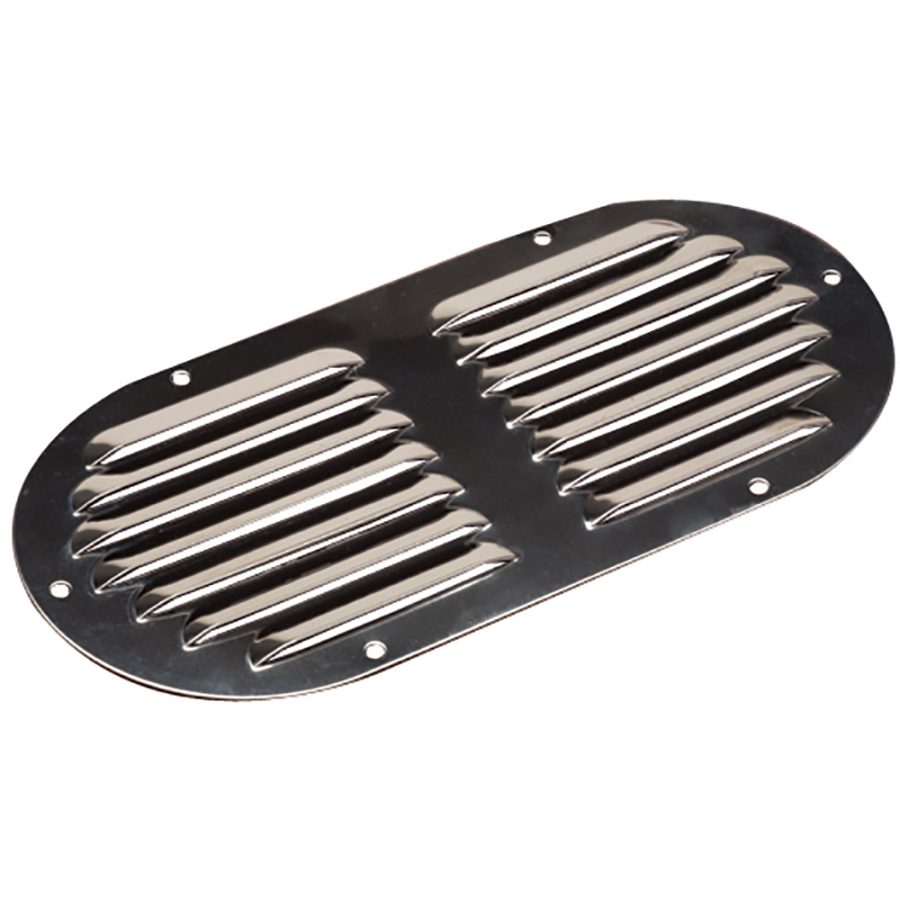 SEA-DOG 331405-1 STAINLESS STEEL LOUVERED VENT - OVAL - 9-1/8 INCH X 4-5/8 INCH