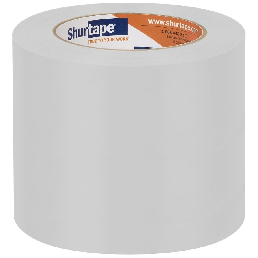 SHURTAPE 105749 PE 901 STW 96MM X 33M-12RLS, Used For Seaming And Sealing Applications Across Variety Of Surfaces; Synthetic Rubber Based Adhesive; 108 Foot Length x 3.77 Inch Width x 9 Mil Thickness; Watertight Seal; White; Polyethylene Film Backing