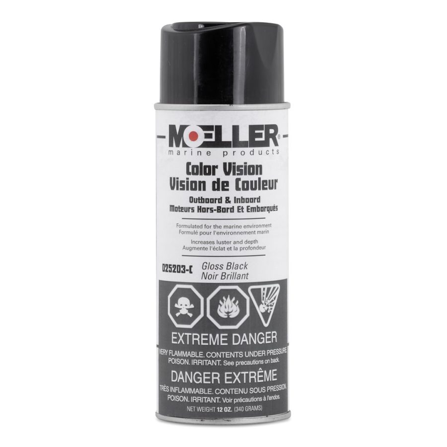 SIERRA 025203-C COLOR VISION GLOSS BLACK CANADA, For Use On All Outboard And Inboard Engines/ Stern Drive And Lower Unit Applications; Gloss Black Canada; 12 Ounce Aerosol Can; Oil And Gasoline Resistant