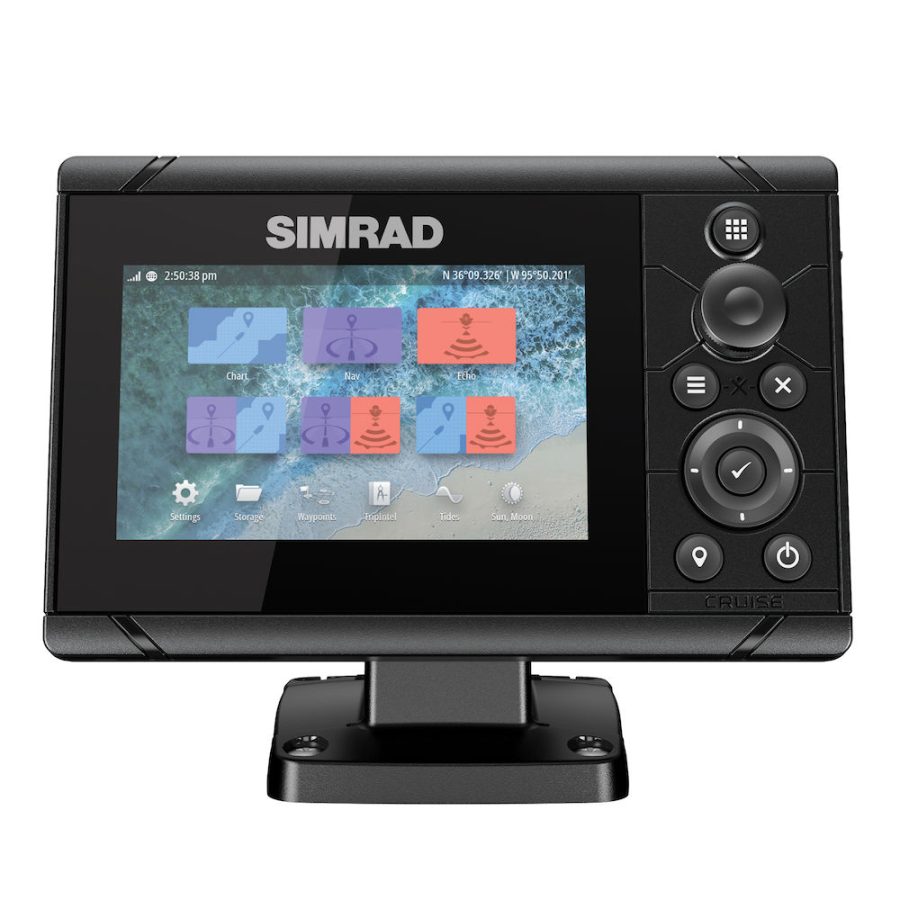 SIMRAD 000-14995-001 Cruise-5 Combo With US Coastal Charts and 83/200kHz Transom Mount